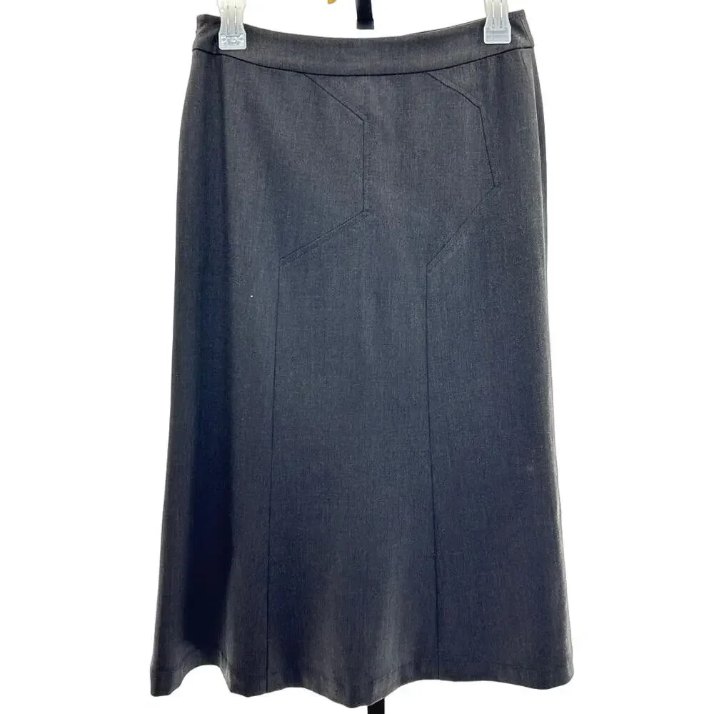 St. John Sport Gray Y2K Wool Geometric Zip Pencil 2 Skirt MSRP $248 Old Money